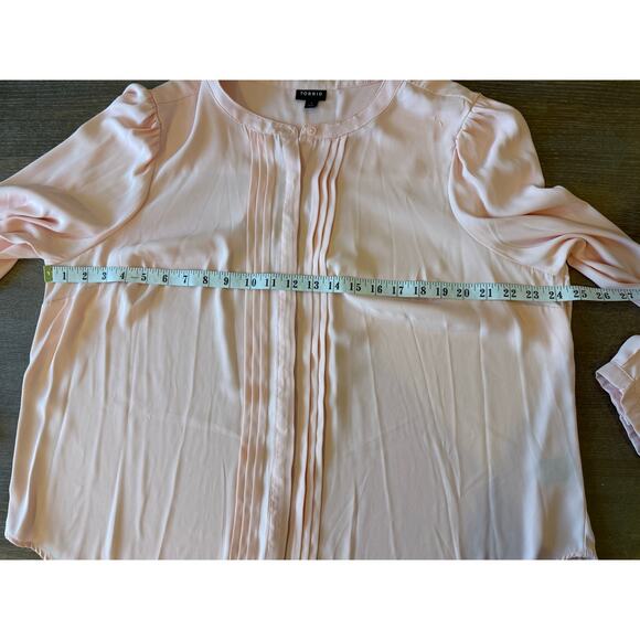 TORRID Light Pink Loose Fit L/S Top Shirt Blouse size 1X - Picture 7 of 8
